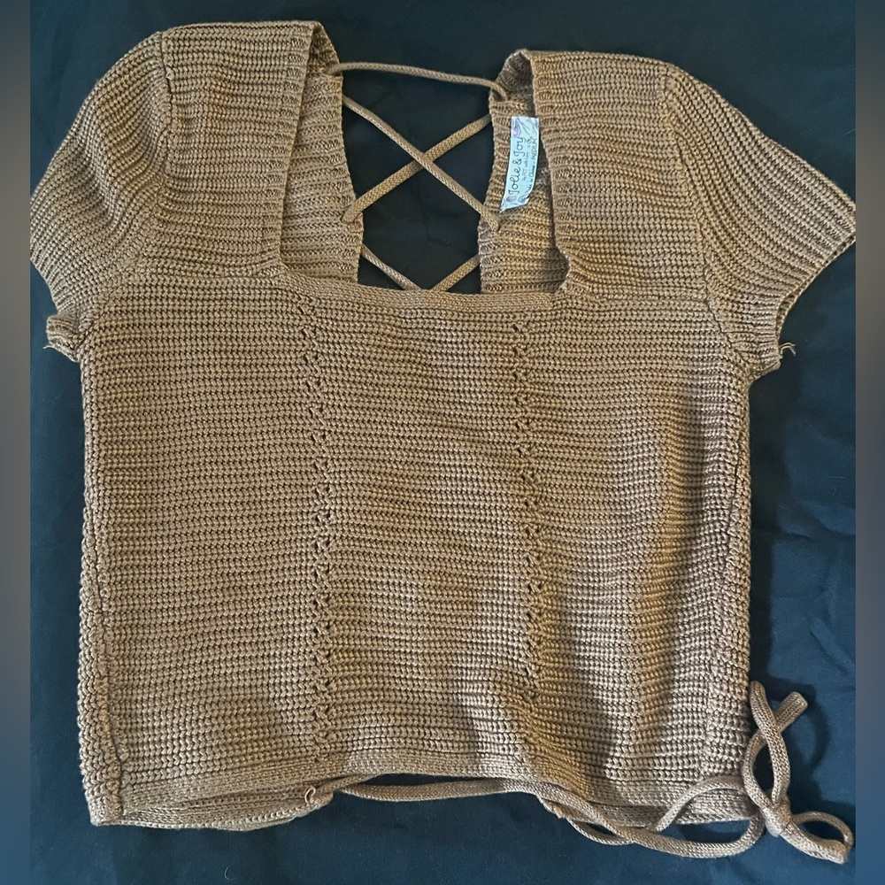 Brown Knit Women's Top